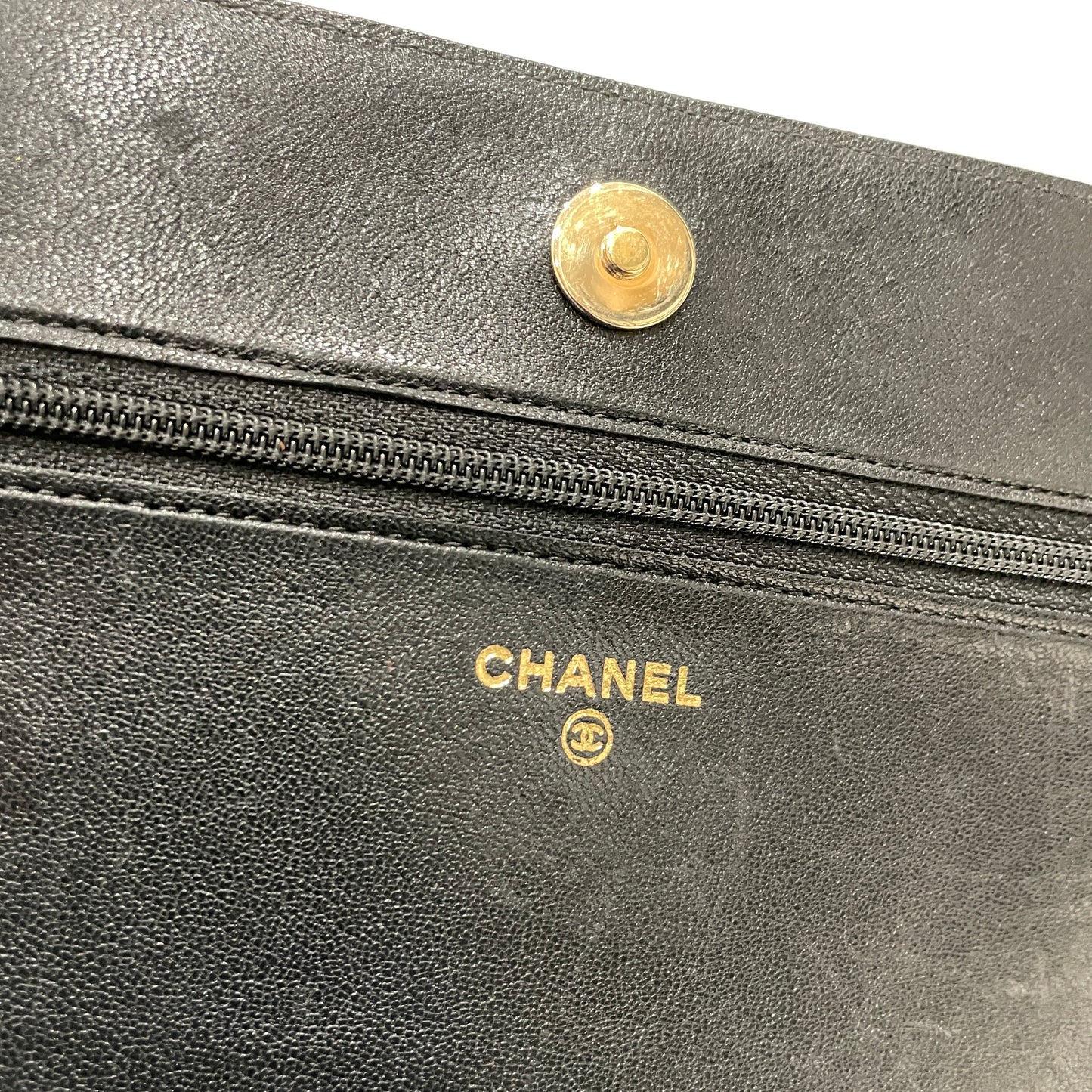 Chanel Black Calfskin Gold Hardware Mademoiselle Wallet On Chain Sku# 80840