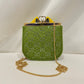 Gucci Green GG Crystal Fabric Runway with Bow Crossbody Bag Sku# 79951