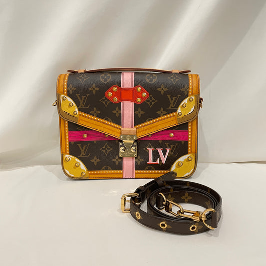 Louis Vuitton Monogram Coated Canvas Summer Trunks Metis Pochette Crossbody Bag Sku# 80857