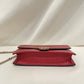 Gucci Red Calfskin Interlocking G Wallet On Chain Crossbody Bag Sku# 80868