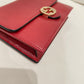 Gucci Red Calfskin Interlocking G Wallet On Chain Crossbody Bag Sku# 80868