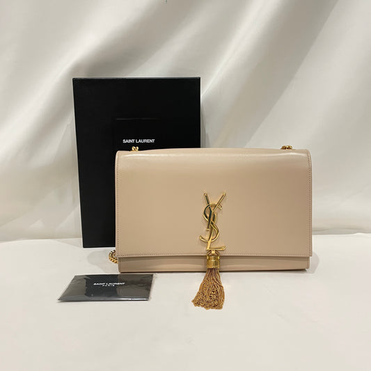 Yves Saint Laurent Beige Leather Tassel Kate Shoulder Bag Sku# 80880