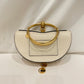 Chloe White Leather Small Nile Bracelet Minaudiere Bag Sku# 80863