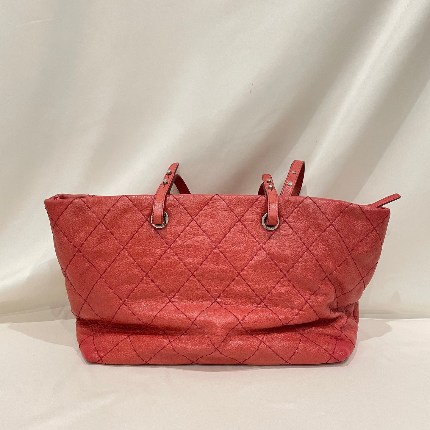 Chanel Pink Leather Large On The Road Tote Sku# 80829