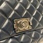 Chanel Navy Leather Boy Shoulder Bag SKU# 80836