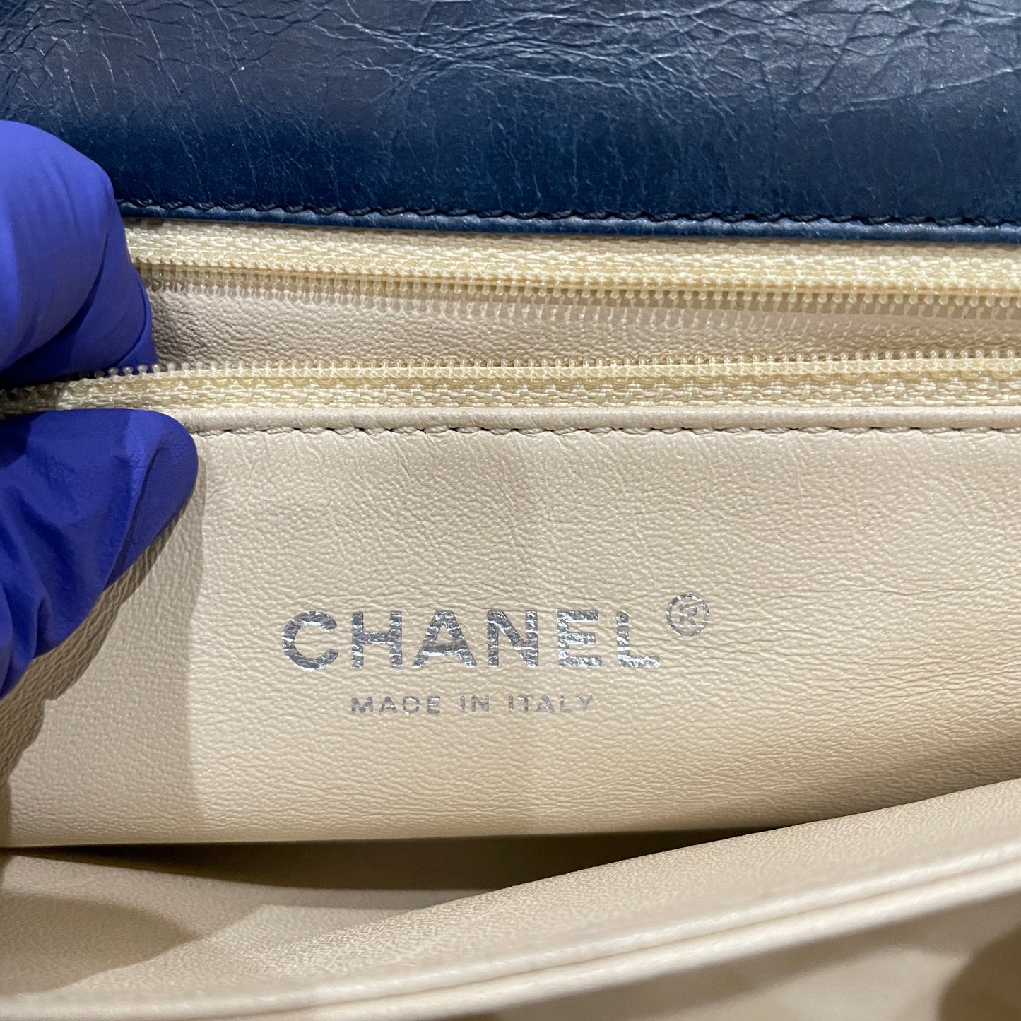 Chanel Navy Leather Boy Shoulder Bag SKU# 80836