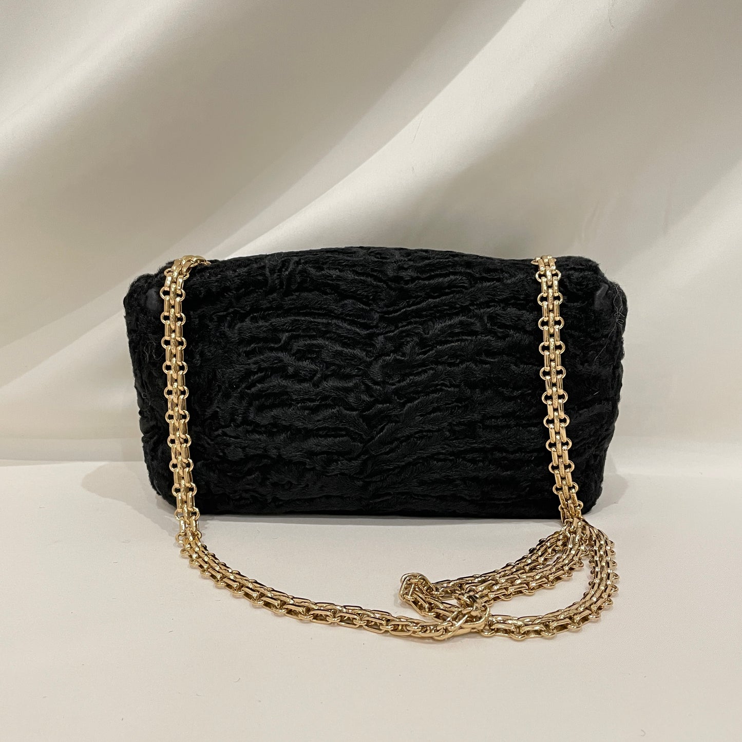 Chanel Black Persian Lamb Single Flap Bag SKU# 80875