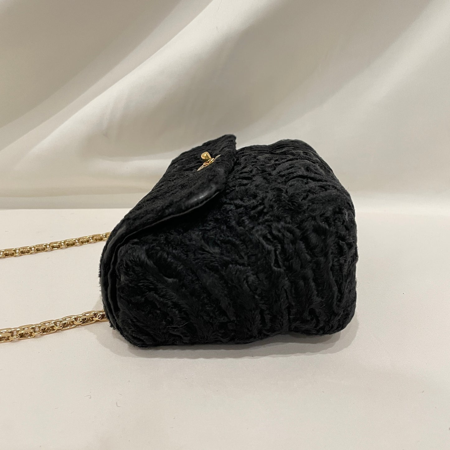 Chanel Black Persian Lamb Single Flap Bag SKU# 80875