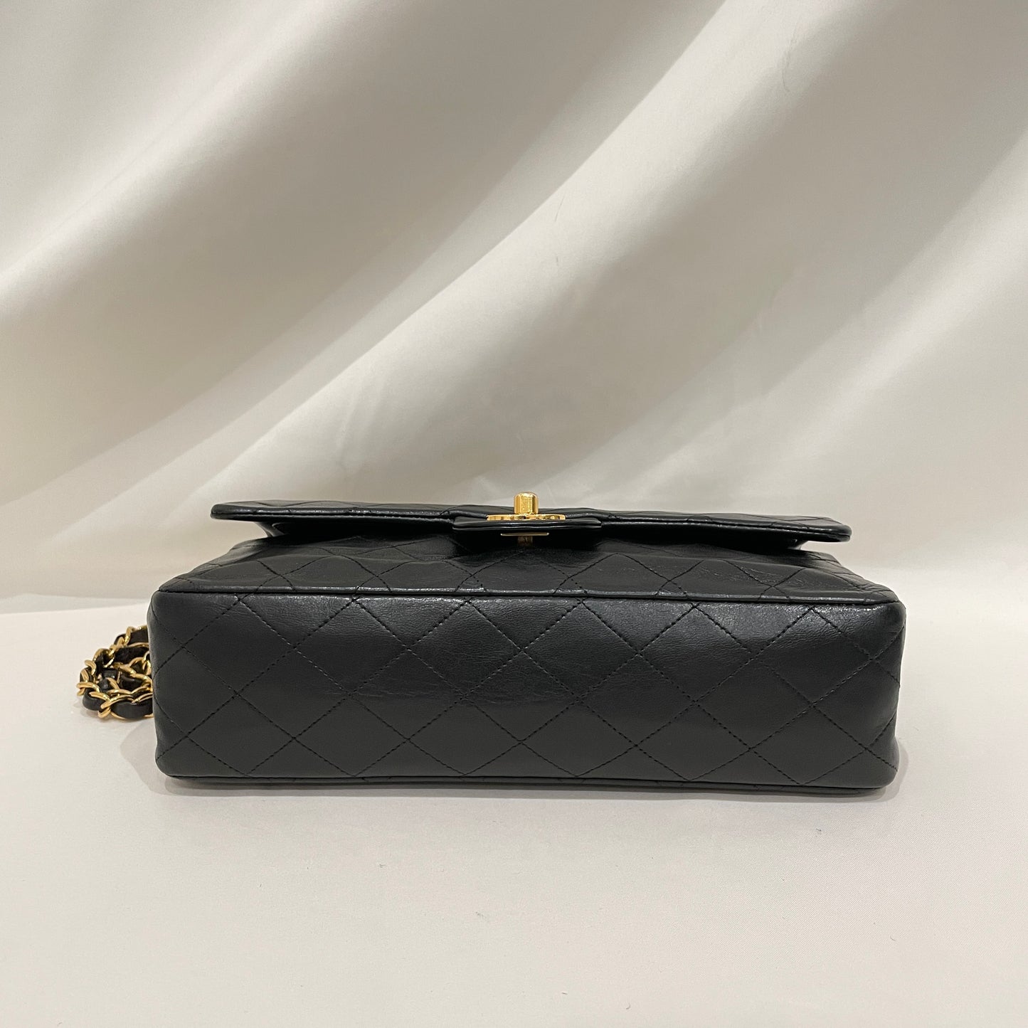 Chanel Black Calfskin Medium Double Flap Shoulder Bag SKU# 80843