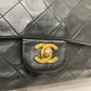 Chanel Black Calfskin Medium Double Flap Shoulder Bag SKU# 80843