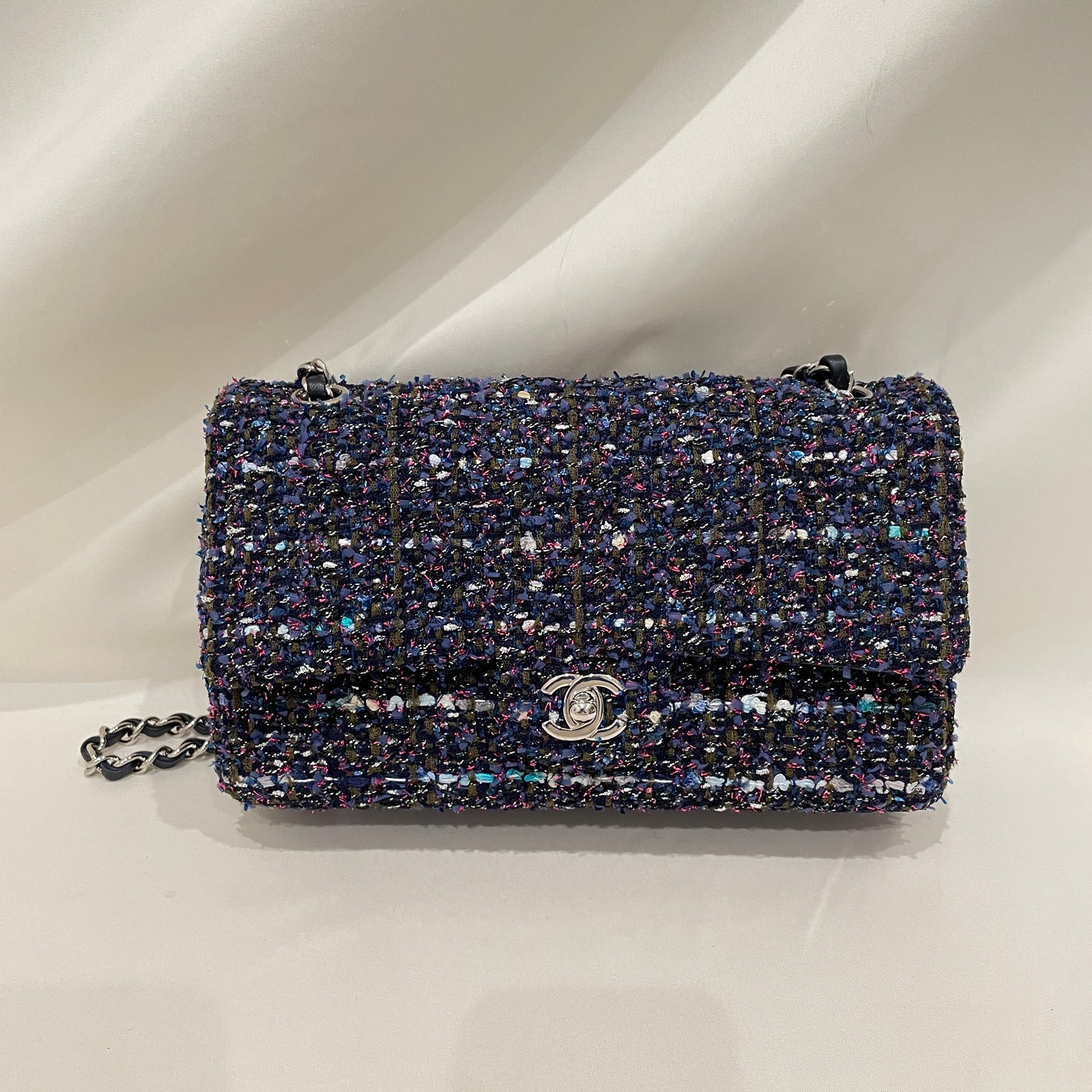 Chanel Multicolor Tweed Medium Classic Double Flap Shoulder Bag SKU# 80898