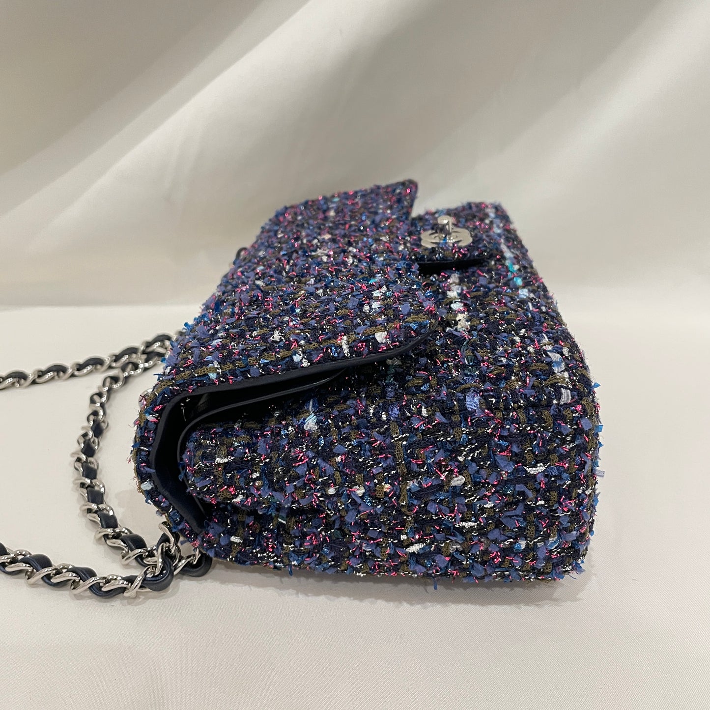 Chanel Multicolor Tweed Medium Classic Double Flap Shoulder Bag SKU# 80898