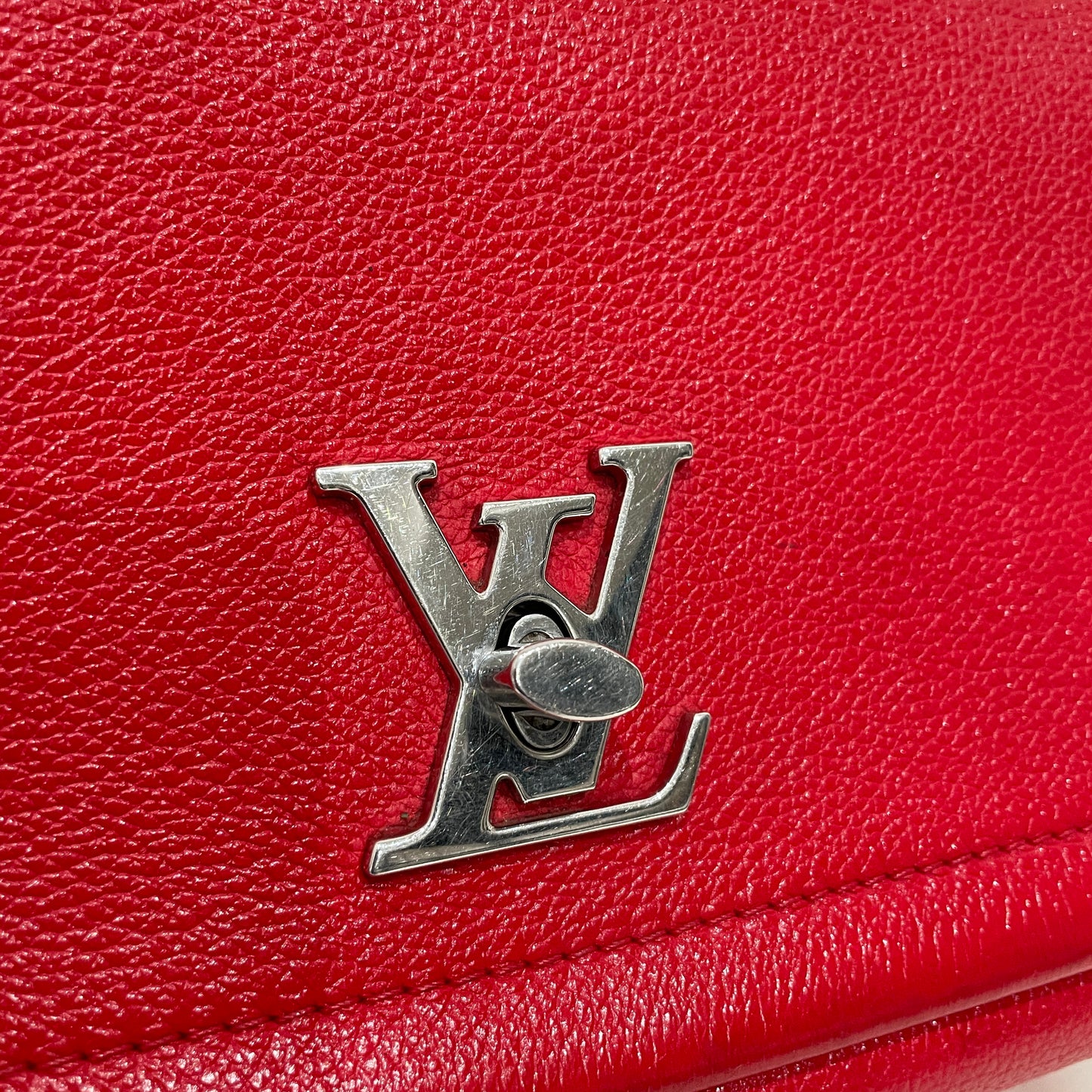 Louis Vuitton Red Taurillon Leather Lockme BB Sku# 81015