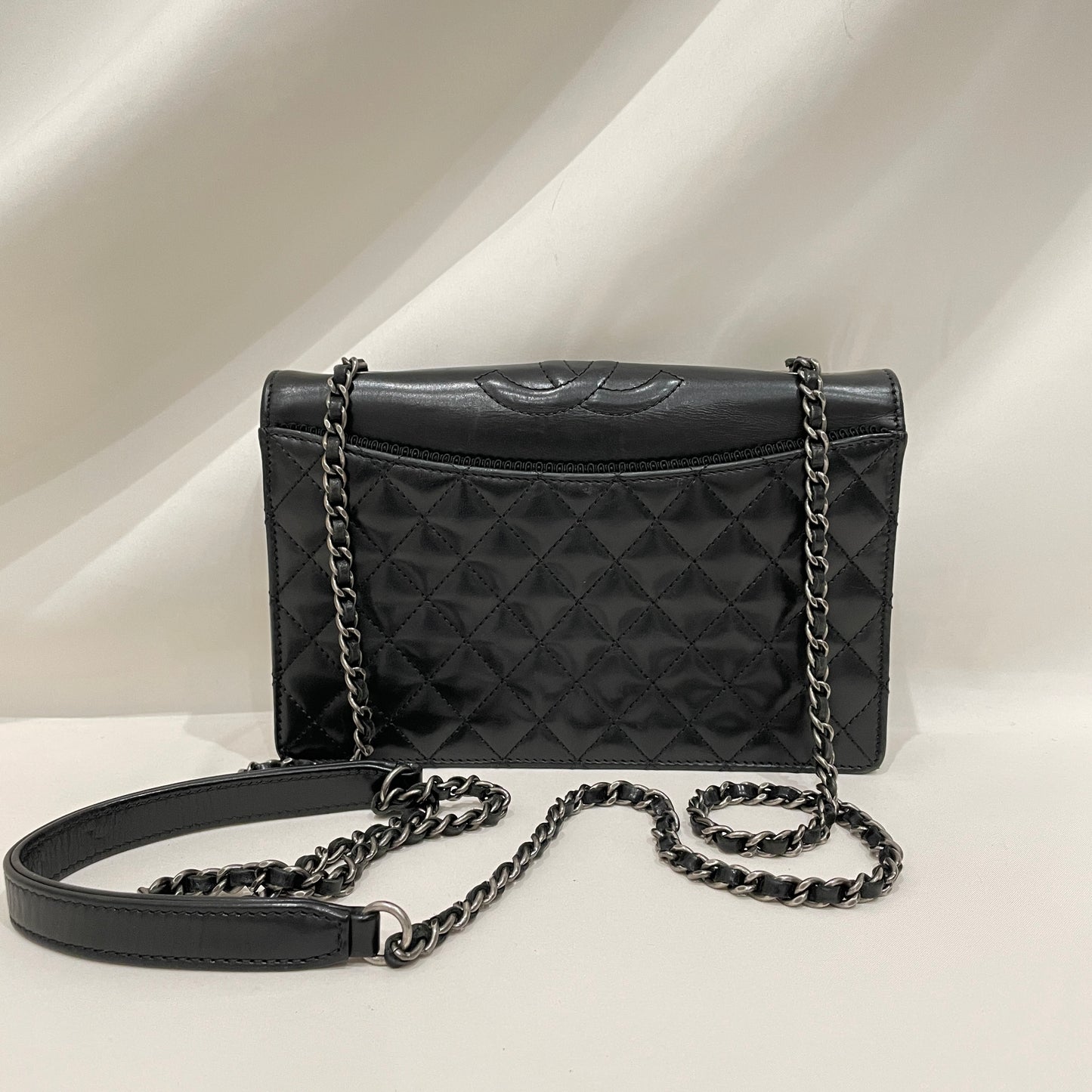 Chanel Black Leather Ballerine Flap Shoulder Bag SKU# 80850