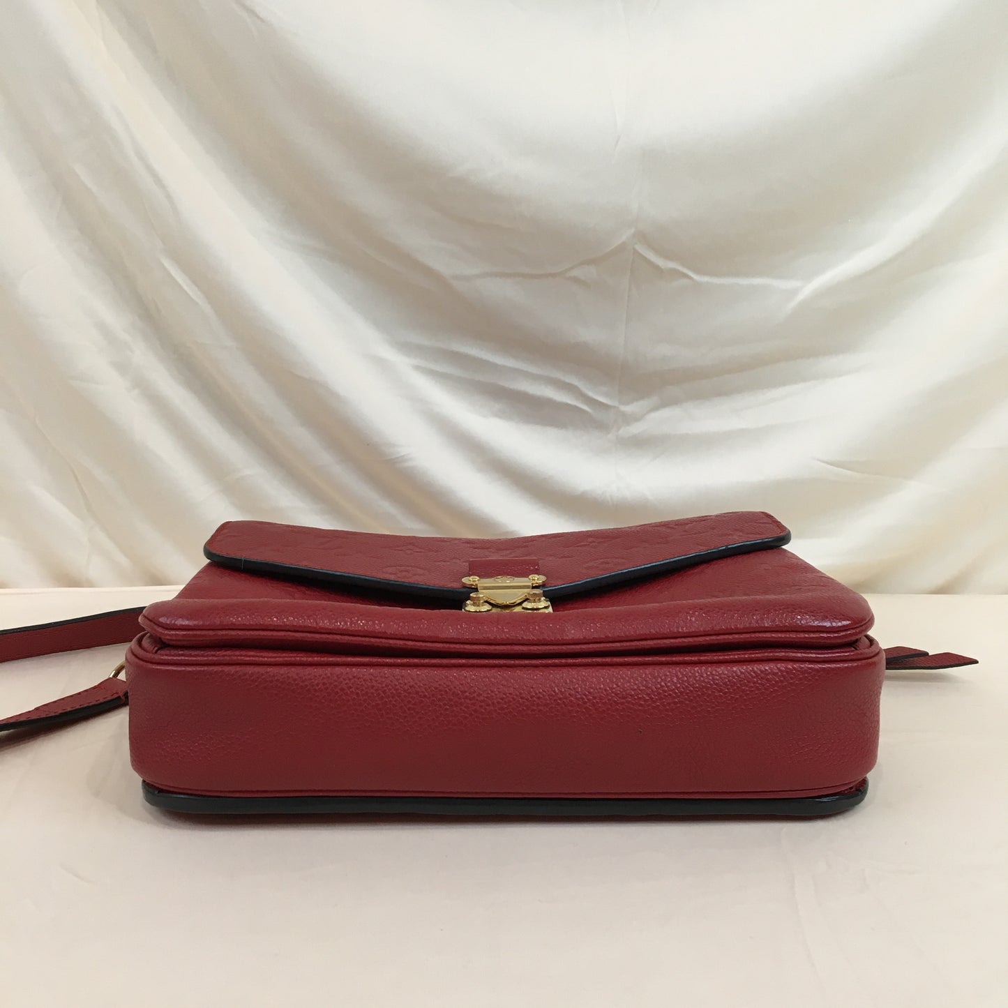Louis Vuitton Red Monogram Empreinte Leather Metis Pochette Crossbody Bag Sku# 70053