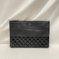 Chanel Black Lambskin Patent Clutch Bag Sku# 81000