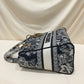 Dior Navy Canvas Toile de Jouy D-Lite Medium Lady Dior Tote Sku# 78051