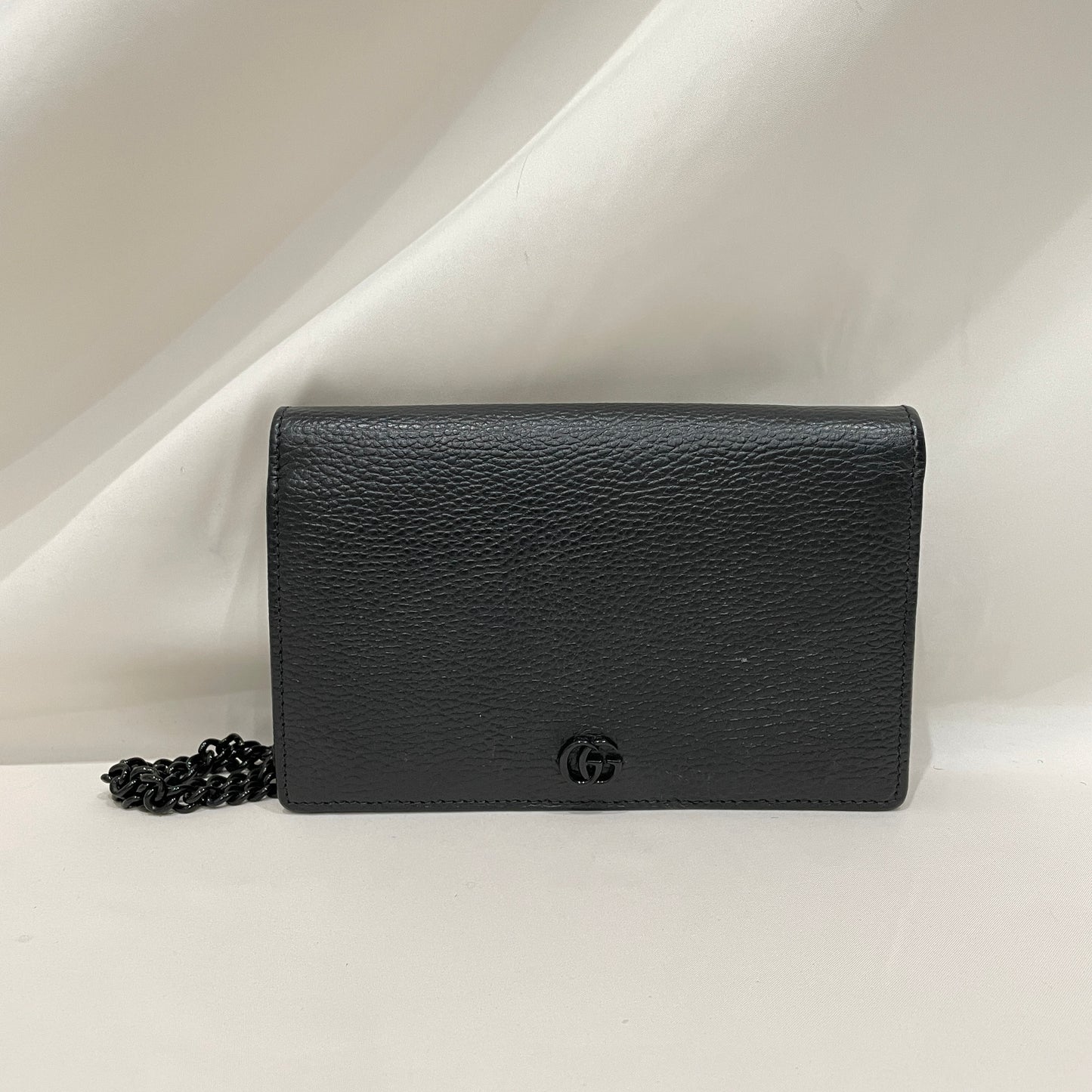 Gucci Marmont All Black WOC Wallet On Chain Sku# 80936