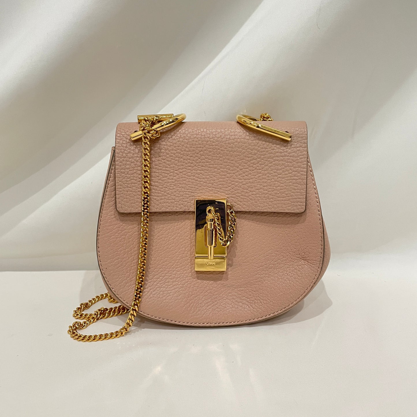 Chloe Pink Leather Mini Drew Soulder Bag Sku# 80982