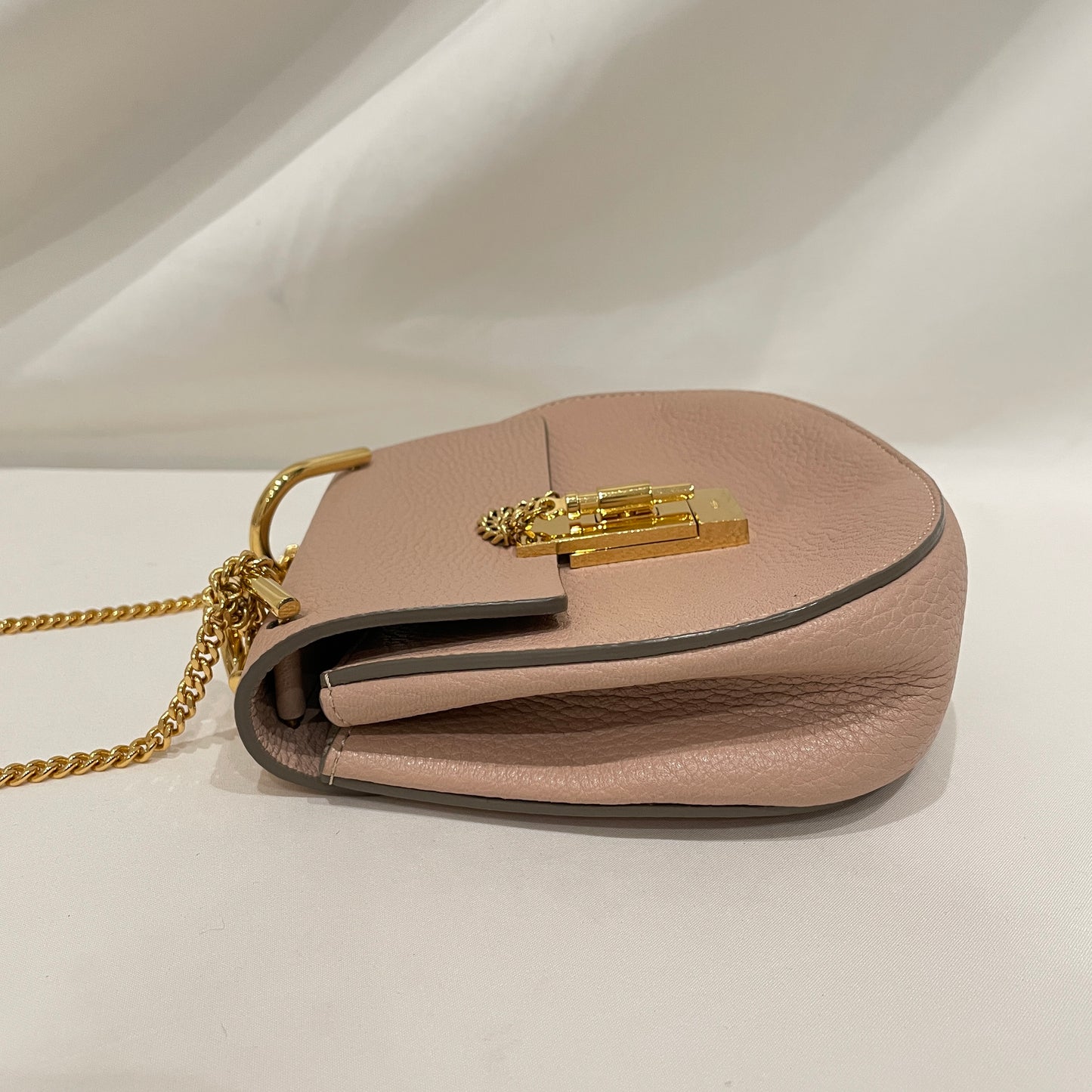 Chloe Pink Leather Mini Drew Soulder Bag Sku# 80982