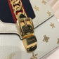 Gucci White Leather Bee Sylvie Shoulder Bag Sku# 78122