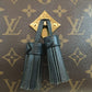 Louis Vuitton Black Leather Monogram Canvas Saintonge Crossbody Bag Sku# 70089