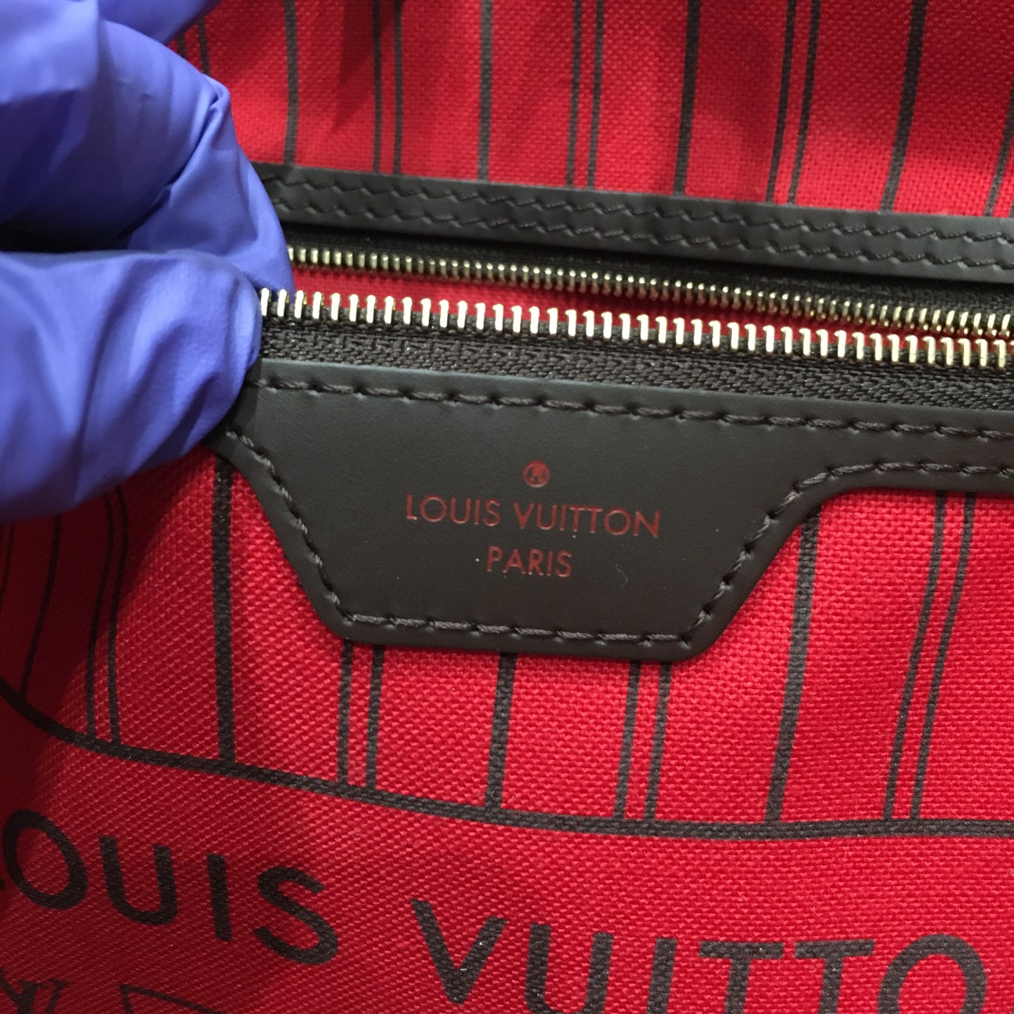 Louis Vuitton Damier Coated Canvas Neverfull MM With Pochette Shoulder Bag Sku# 73012