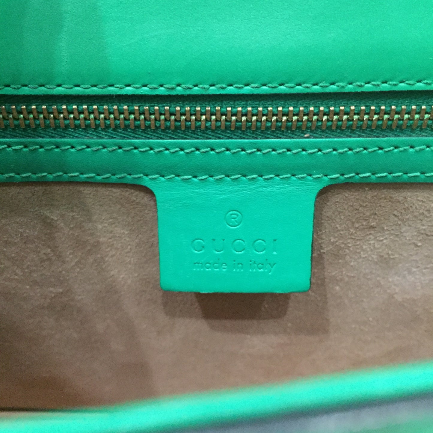 Gucci Green Calfskin Sylvie Medium Shoulder Bag Sku# 72204
