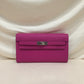 Hermes Pink Leather Kelly To Go Wallet Sku# 71940