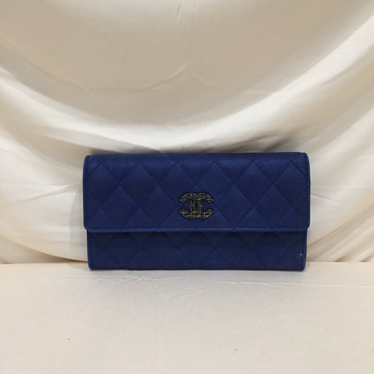 Chanel Blue Velvet Long Wallet Sku# 72239