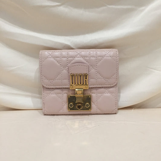 Dior Pink Leather Trifold Wallet Sku# 72244