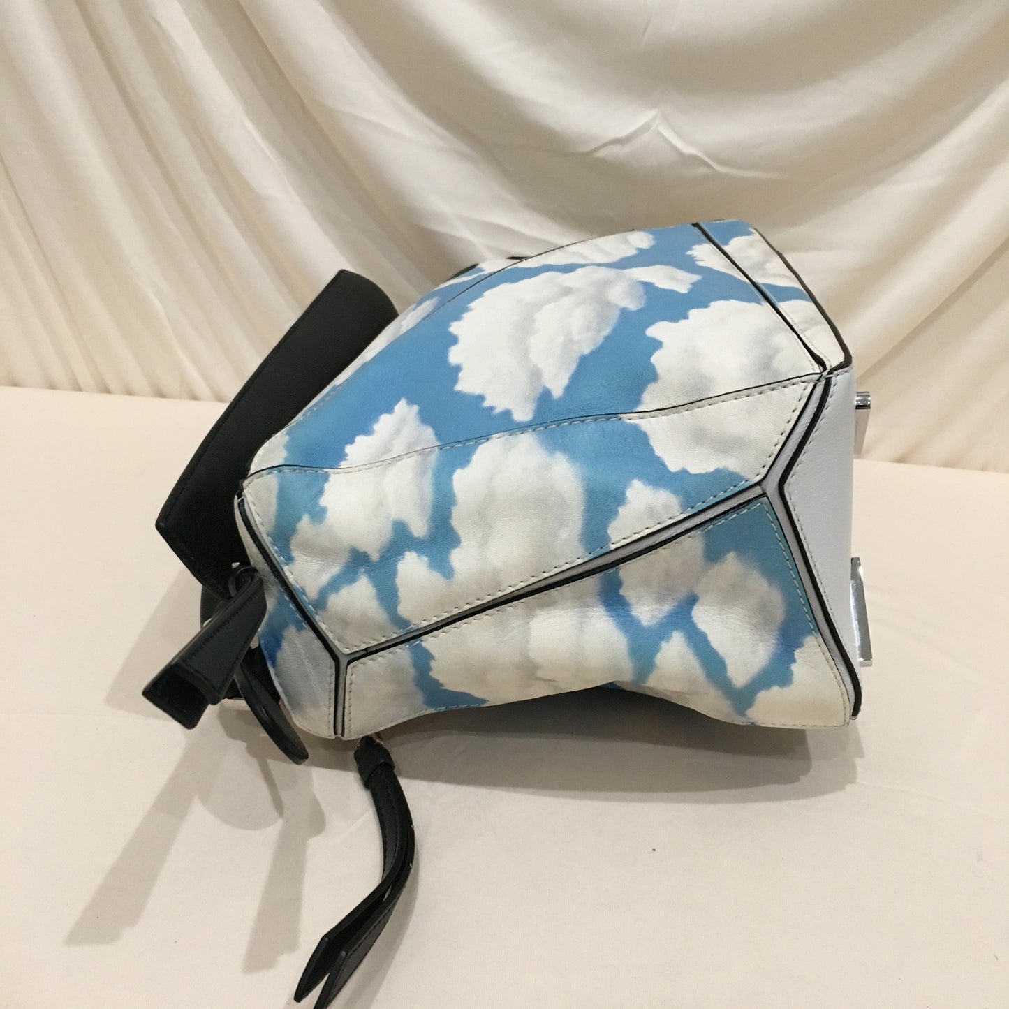 Loewe Blue White Calfskin Leather Medium Puzzle Shoulder Bag Sku# 72952