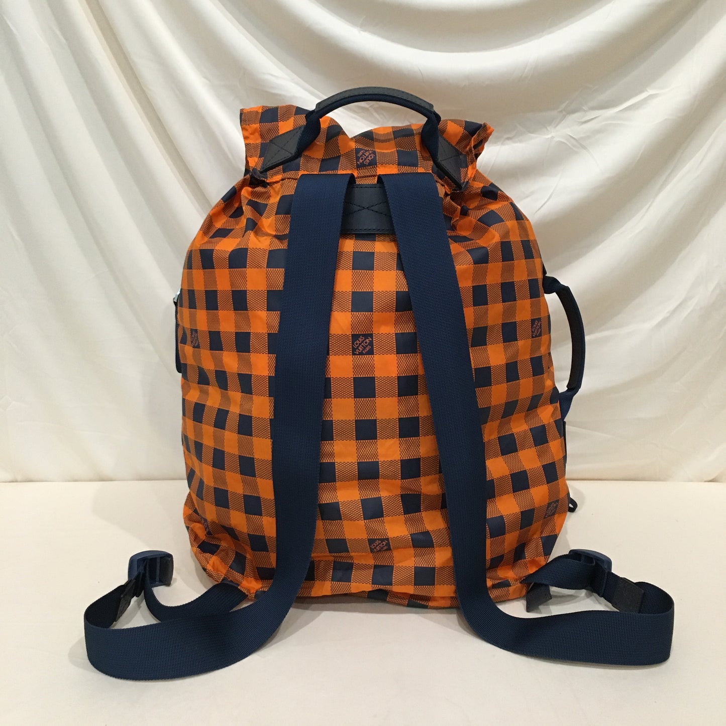 Louis Vuitton Orange Nylon Damier Masai Adventure Practical Backpack Sku# 71189L