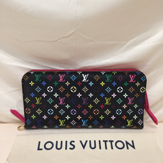 Louis Vuitton Black Multicolor Coated Canvas Insolite Long Wallet Sku# 72386