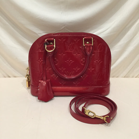 Louis Vuitton Red Vernis Alma BB with Strap Crossbody Bag Sku# 72464