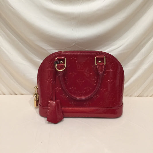Louis Vuitton Red Vernis Alma BB with Strap Crossbody Bag Sku# 72464