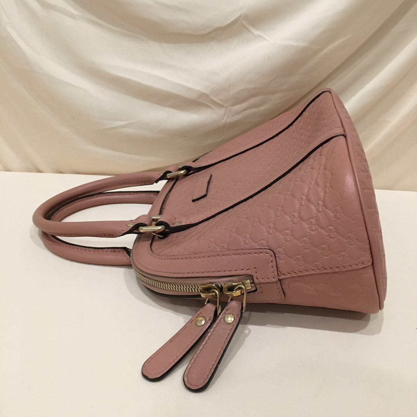 Gucci Pink Leather Dome Tote with Strap Sku# 79156