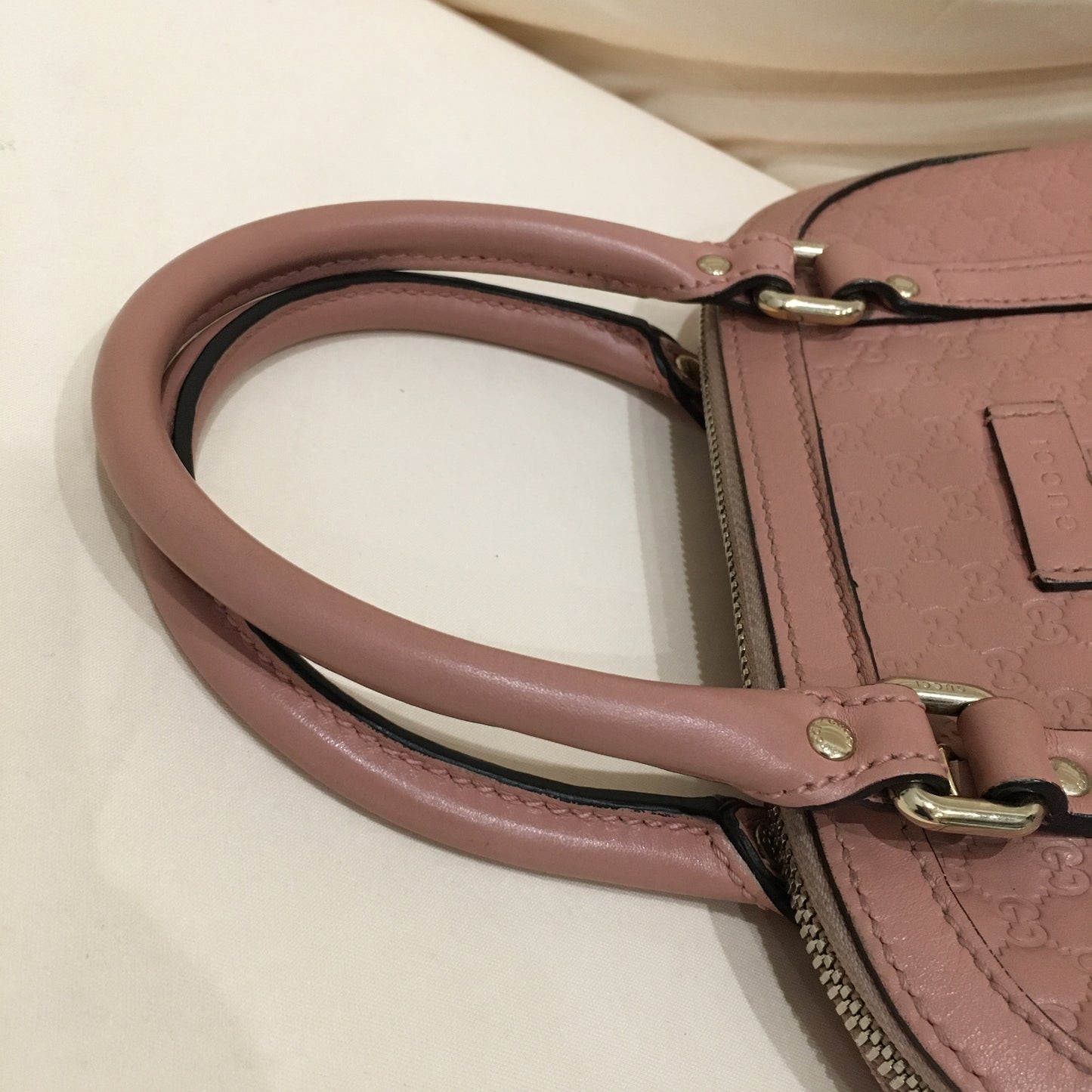 Gucci Pink Leather Dome Tote with Strap Sku# 79156