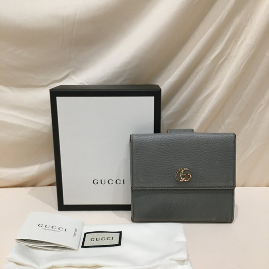 Gucci Grey GG Marmont Leather Double Side Wallet Sku# 79040