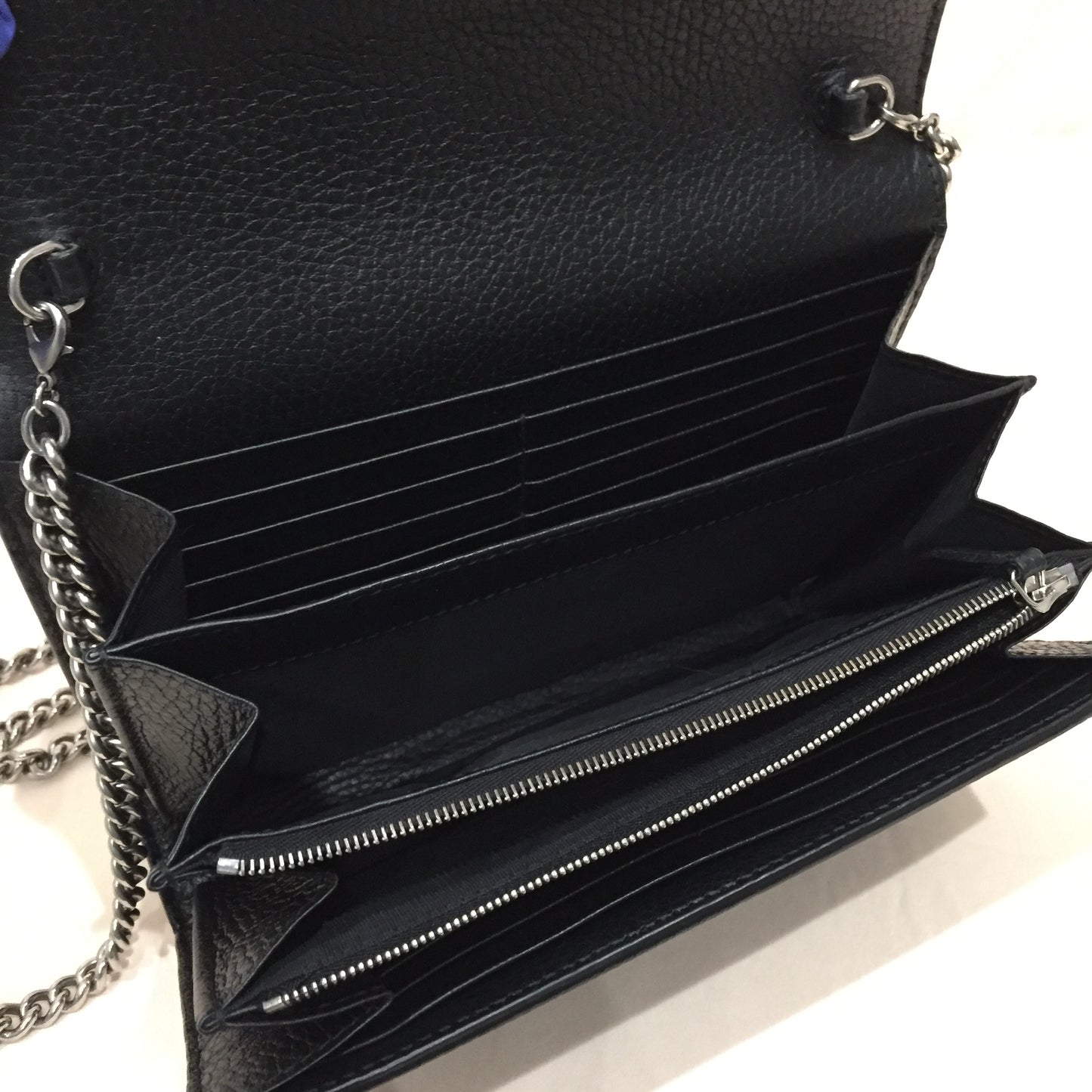 Gucci Black Calfskin Leather Dionysus Wallet On Chain Crossbody Bag Sku# 72416