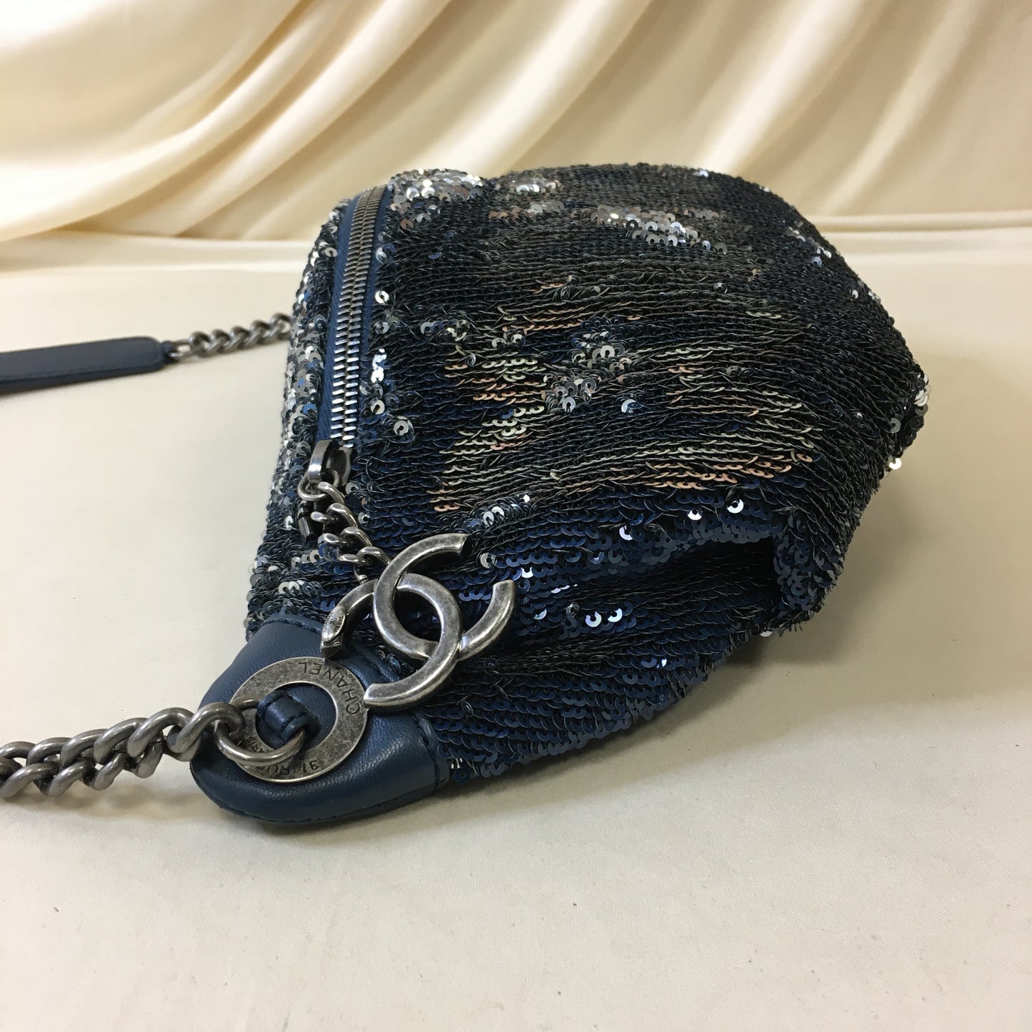 Pre-Owned Chanel Blue Coco Cuba Spangle Bum Shoulder Bag Sku# 64982