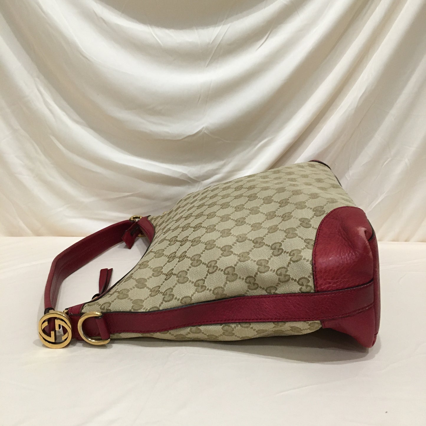 Gucci Brown Red GG Canvas 2-ways Bag Sku# 71306