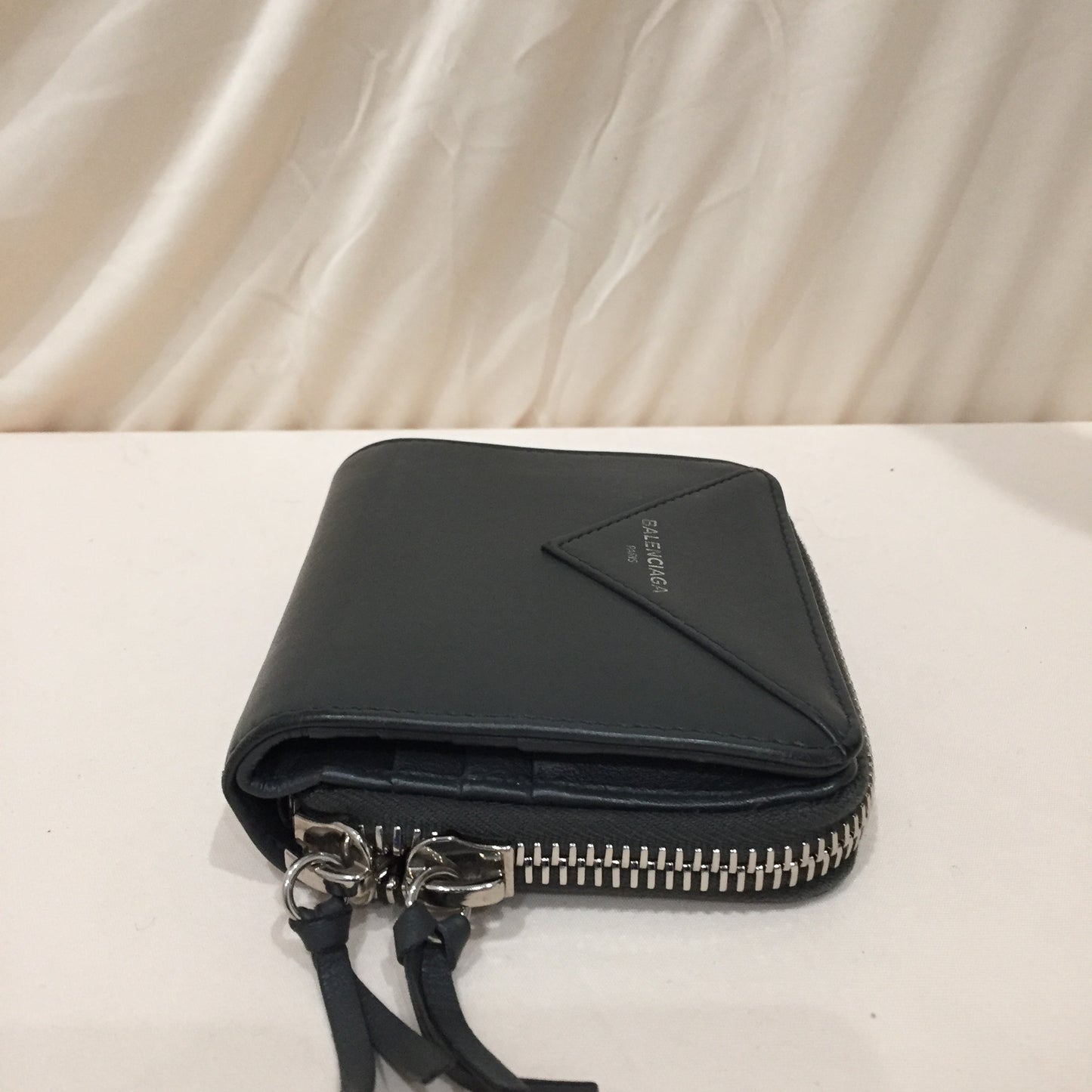 Balenciaga Grey Zip Around Wallet Sku# 79357