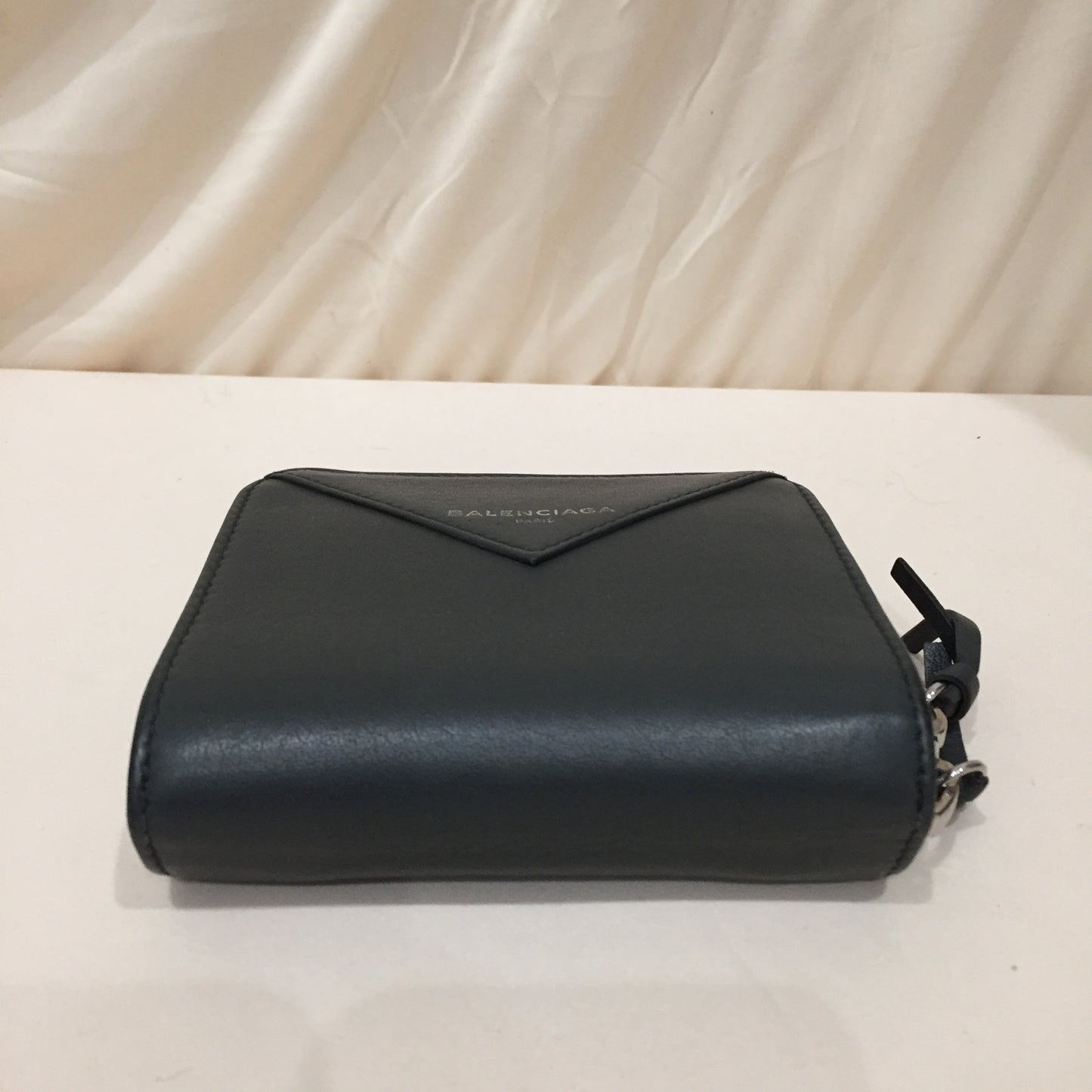 Balenciaga Grey Zip Around Wallet Sku# 79357