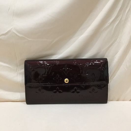 Louis Vuitton Burgundy Vernis Sarah Long Wallet Sku# 79328