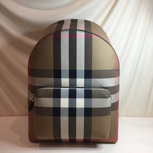 ***Brand New With Tag*** Burberry Brown Check Pattern Canvas Backpack Sku# 00006