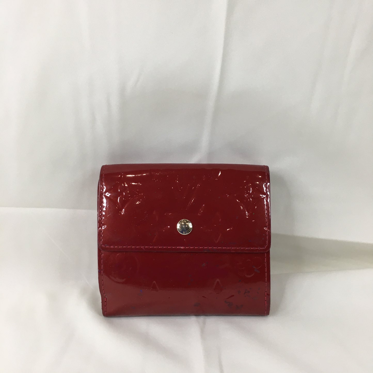 Louis Vuitton Red Vernis Double Side Wallet Sku# 79486