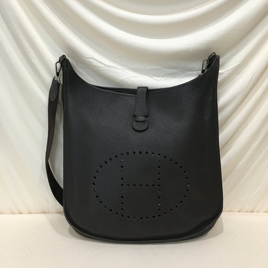 Hermes Dark Brown Leather Evelyne TGM Super Rare Size Crossbody Bag Sku# 71342