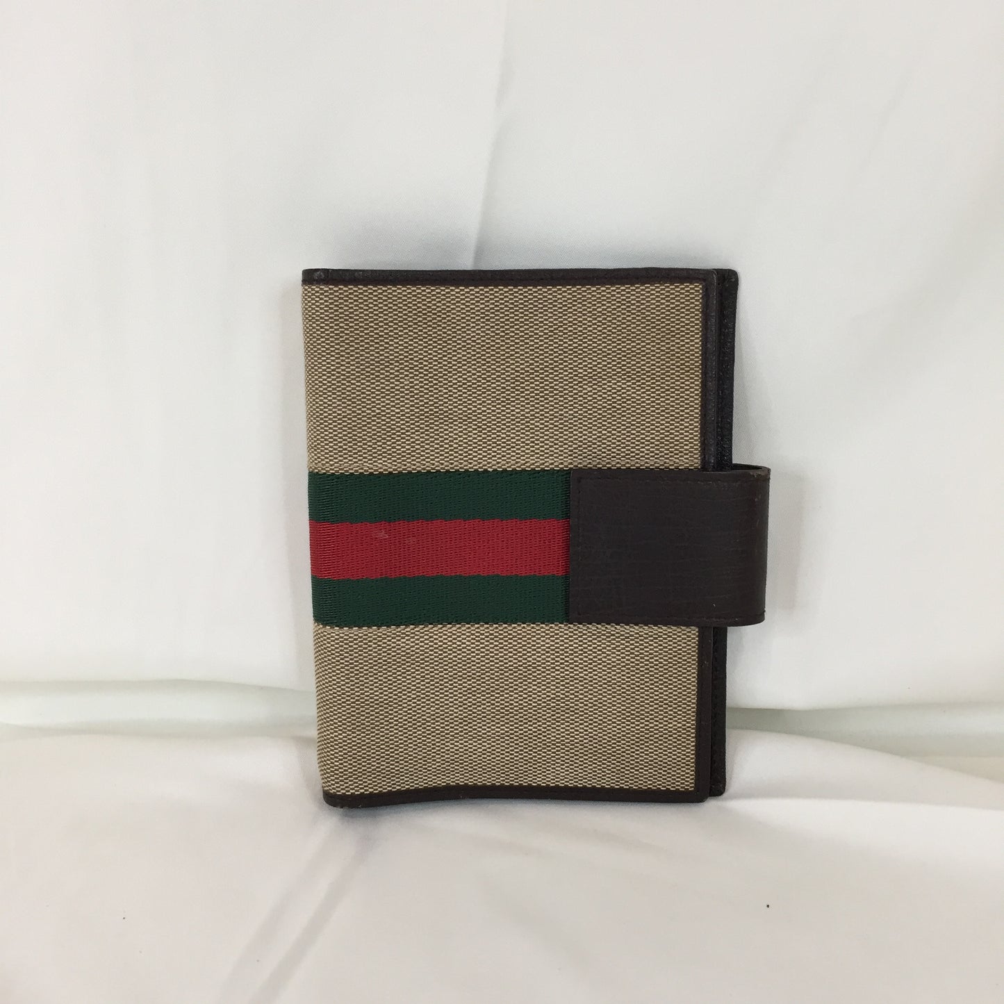 Gucci Brown Sherry Line Canvas Notebook Cover Sku# 79701