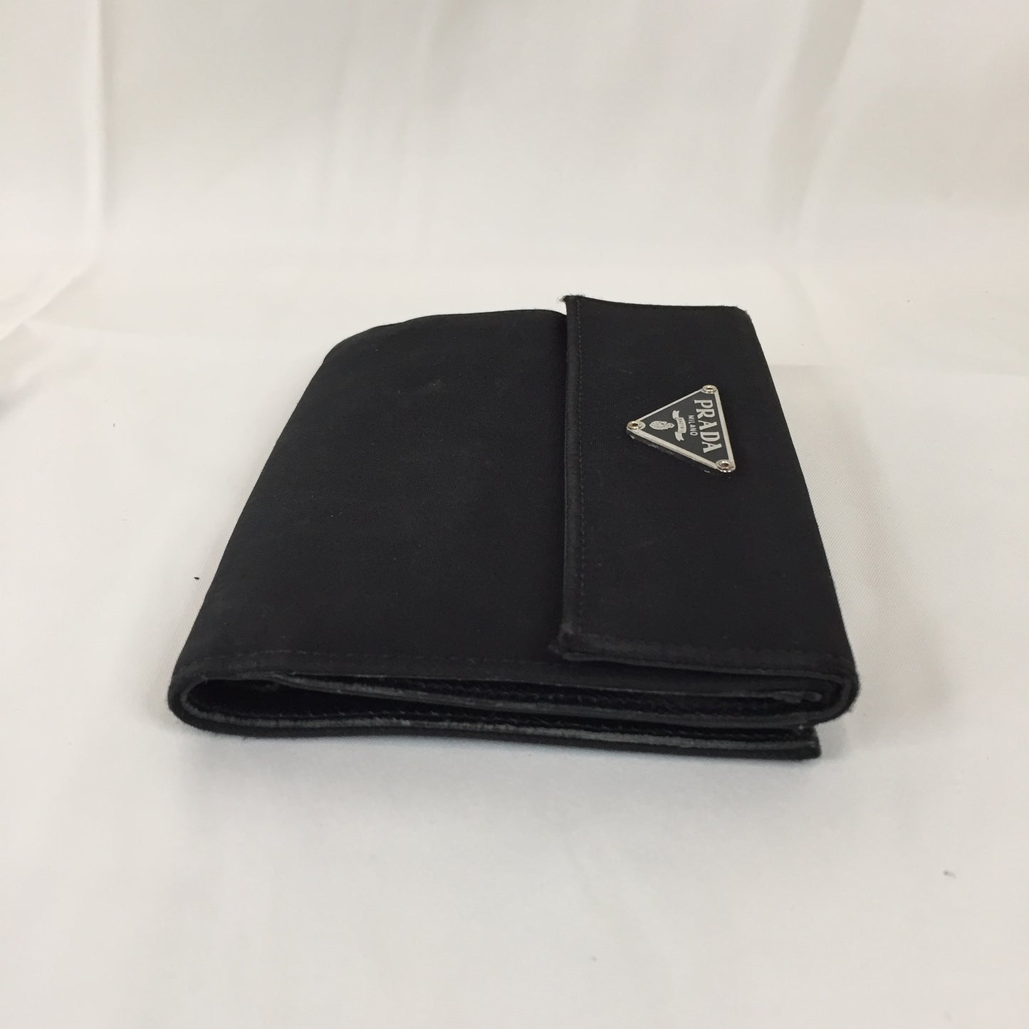 Prada Black Nylon Leather Bifold Wallet Sku# 79700